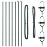 Ensemble de poteaux de clôture 7 pcs Vert Ø32mm 160 cm Acier 
