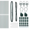 Ensemble de poteaux de clôture 7 pcs Vert Ø32mm 160 cm Acier 