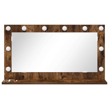 Miroir de maquillage Chêne fumé, argenté Bois, verre 80 x 45 cm 