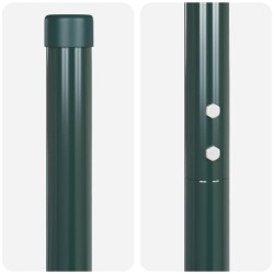 Poteaux de clôture 12 pcs Vert 130 cm Acier peint par poudre 