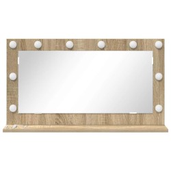 Miroir de vanité Chêne Sonoma Bois d'ingénierie, Verre 