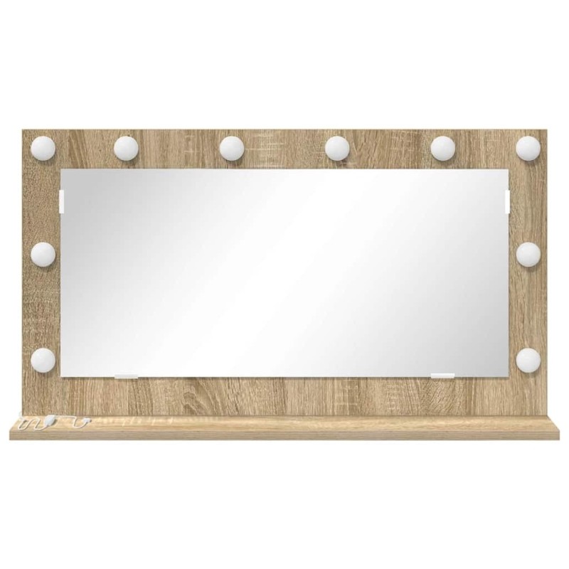 Miroir de vanité Chêne Sonoma Bois d'ingénierie, Verre 