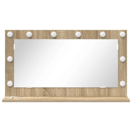 Miroir de vanité Chêne Sonoma Bois d'ingénierie, Verre 