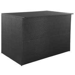 Boîte de rangement de jardin noir 150x100x100 cm résine tressée 