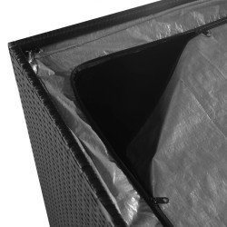 Boîte de rangement de jardin noir 150x100x100 cm résine tressée 