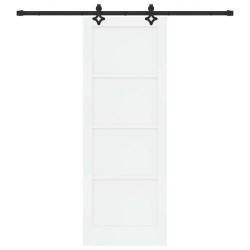 Porte coulissante avec matériel Blanc 78x211 cm Bois massif en pin 