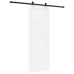 Porte coulissante avec matériel Blanc 78x211 cm Bois massif en pin 