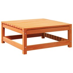 Repose-pied de jardin cire marron 70x70x30cm bois de pin massif 