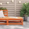 Repose-pied de jardin cire marron 70x70x30cm bois de pin massif 