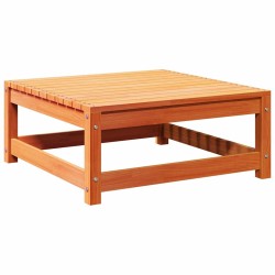 Repose-pied de jardin cire marron 70x70x30cm bois de pin massif 