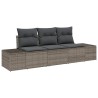 Ensemble de canapés de jardin 3 pièces avec coussins gris en rotin synthétique 