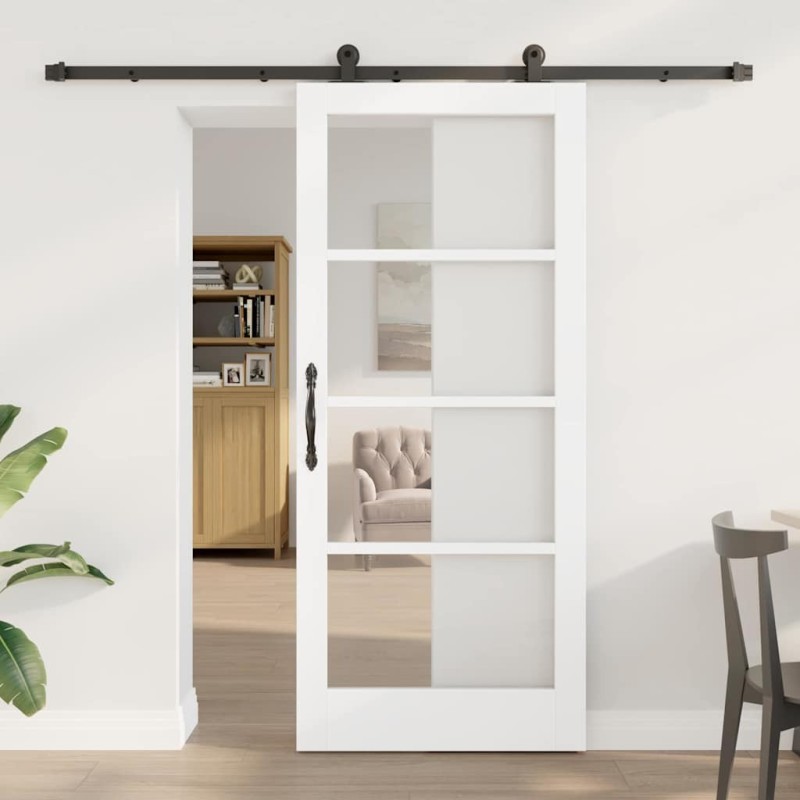 Porte coulissante avec kit de quincaillerie 'ORKDAL'blanche 86x198,5 cm 