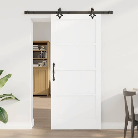Porte coulissante avec matériel 'ORKDAL'en bois de pin blanc 