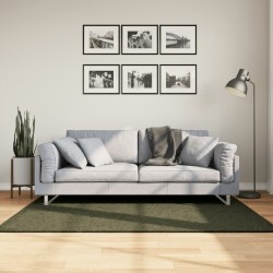 Tapis HUARTE à poils courts doux lavable vert forêt 120x170 cm 