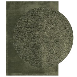 Tapis HUARTE à poils courts doux lavable vert forêt 120x170 cm 