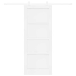 Porte Coulissante avec Ensemble de Quincaillerie 'ORKDAL'Blanche en Bois Massif de Pin 