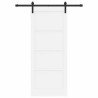 Porte Coulissante avec Set Quincaillerie Blanche 83x202 cm Bois Massif de Pin 