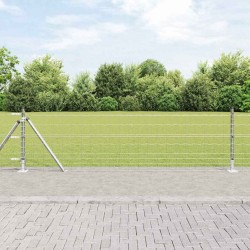 Clôture Euro de avec 13 poteaux flangés 0,4 x 50 m en acier galvanisé 