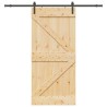 Porte coulissante et kit de quincaillerie 80x210 cm pin massif 