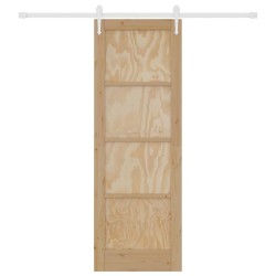 Porte coulissante avec ensemble de quincaillerie 73.5x211 cm Bois massif en pin 