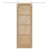 Porte coulissante avec ensemble de quincaillerie 73.5x211 cm Bois massif en pin 