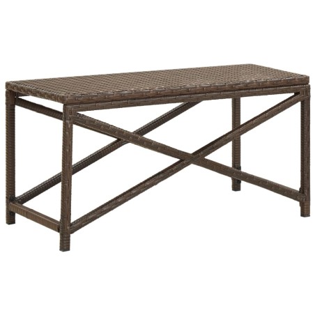 Banc de jardin 80 cm Résine tressée Marron 