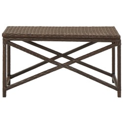Banc de jardin 80 cm Résine tressée Marron 