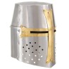 Casque de chevalier croisé antique pour GN Argenté Acier 