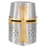 Casque de chevalier croisé antique pour GN Argenté Acier 