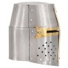 Casque de chevalier croisé antique pour GN Argenté Acier 