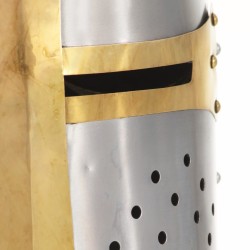 Casque de chevalier croisé antique pour GN Argenté Acier 