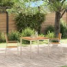 Chaises de jardin empilables 2 pcs en bois massif Teck et acier inoxydable 