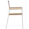 Chaises de jardin empilables 2 pcs en bois massif Teck et acier inoxydable 
