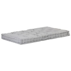 Coussin de plancher de palette Coton 120x80x10 cm Gris 