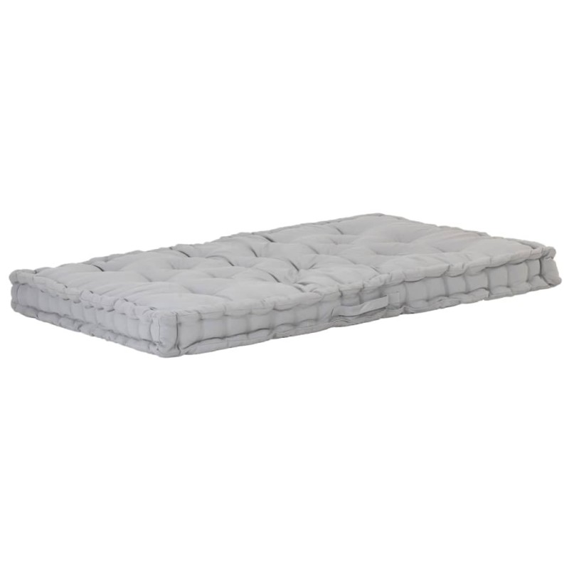Coussin de plancher de palette Coton 120x80x10 cm Gris Coussin de plancher de palette Coton 120x80x10 cm Gris