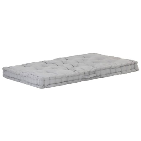 Coussin de plancher de palette Coton 120x80x10 cm Gris 