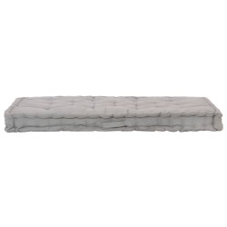 Coussin de plancher de palette Coton 120x80x10 cm Gris 
