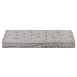 Coussin de plancher de palette Coton 120x80x10 cm Gris 