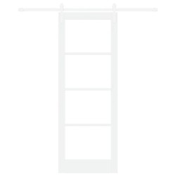 Porte coulissante avec ensemble de quincaillerie 'ORKDAL'Blanche Bois massif & Verre 