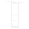 Porte coulissante avec ensemble de quincaillerie 'ORKDAL'Blanche Bois massif & Verre 