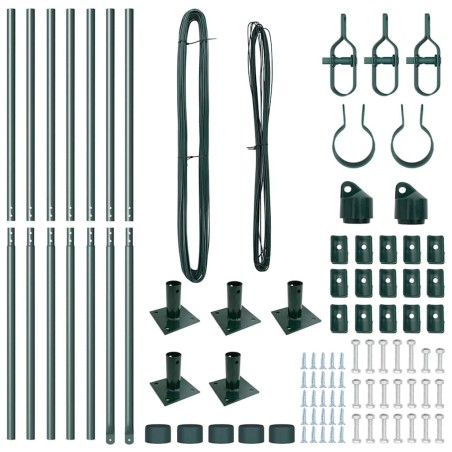 Ensemble de poteaux de clôture 7 pcs Vert Ø32mm 160 cm 
