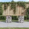 Banc de jardin design de gabion 103x31x42 cm bois massif de pin 