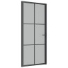 Porte intérieure 93x201,5 cm Noir Verre mat et aluminium 
