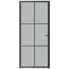 Porte intérieure 93x201,5 cm Noir Verre mat et aluminium 