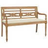 Banc Batavia avec coussin crème 120 cm Bois de teck massif 