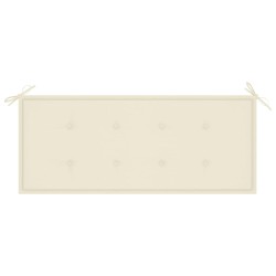 Banc Batavia avec coussin crème 120 cm Bois de teck massif 