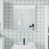 Miroir de salle de bain avec étagère BERG blanc bois massif 