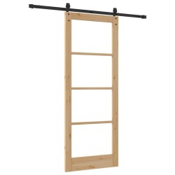 Porte coulissante avec kit de quincaillerie 83x211 cm Bois massif Pin 