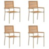 Chaises de Jardin 4 pcs Crème, Brun 