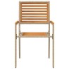 Chaises de Jardin 4 pcs Crème, Brun 